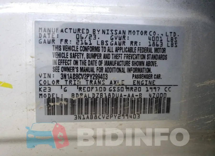 3N1AB8CV2PY299403 Photo# 12