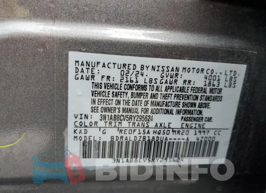 3N1AB8CV5RY295624 Photo# 12