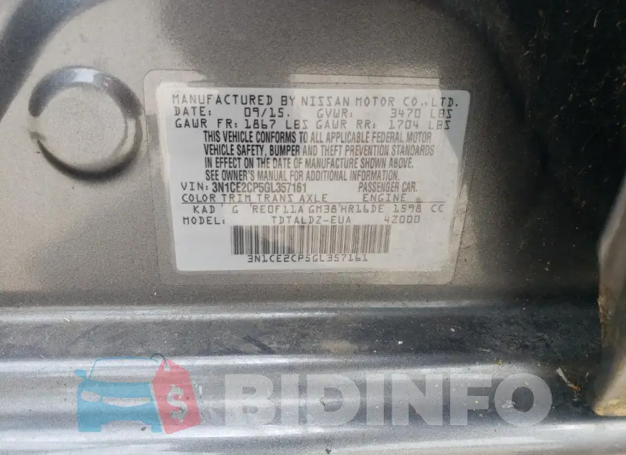 3N1CE2CP5GL357161 Photo# 12