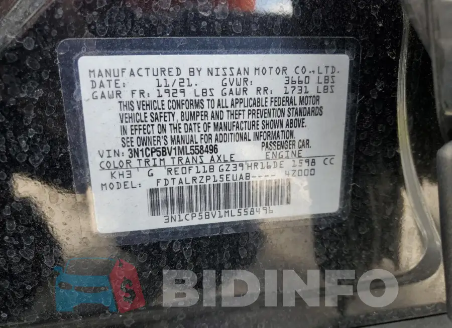 3N1CP5BV1ML558496 Photo# 13