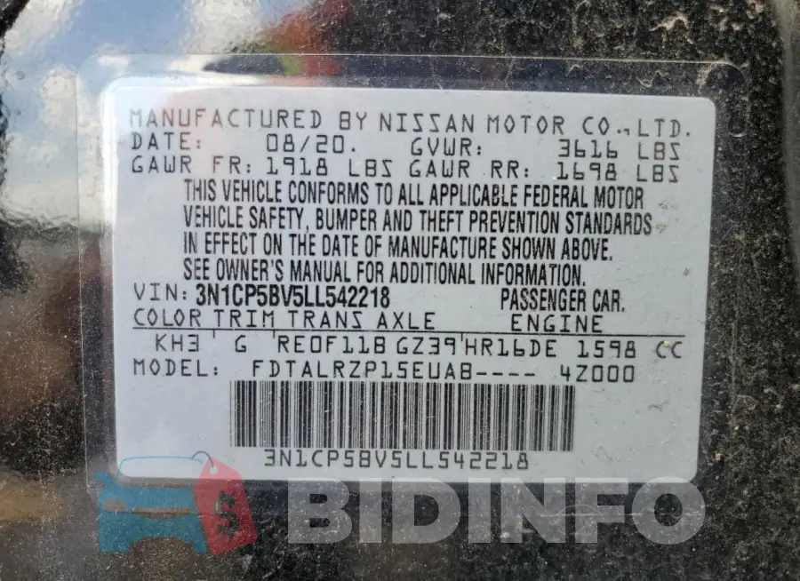 3N1CP5BV5LL542218 Photo# 12