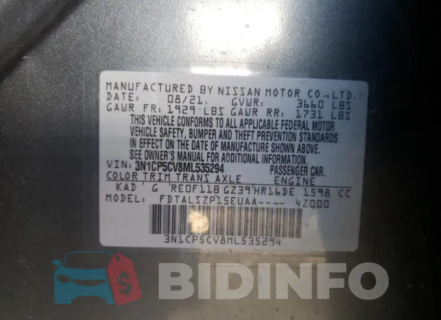 3N1CP5CV8ML535294 Photo# 12