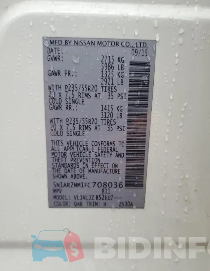 5N1AR2MM1FC708036 Photo# 14