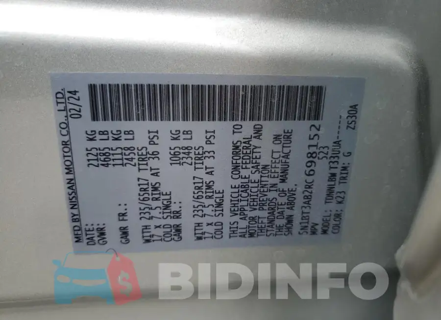 5N1BT3AB2RC698152 Photo# 13