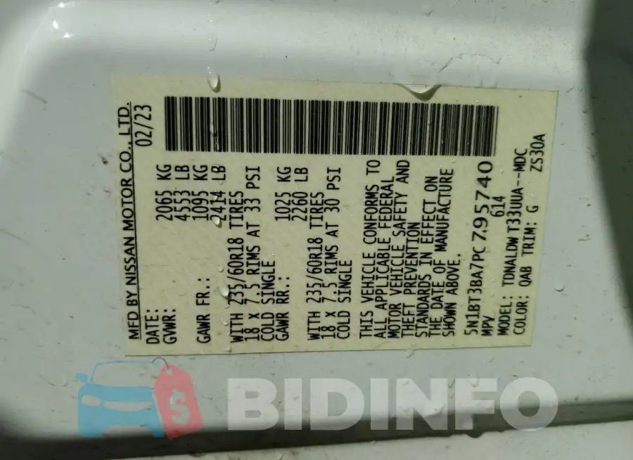 5N1BT3BA7PC795740 Photo# 13