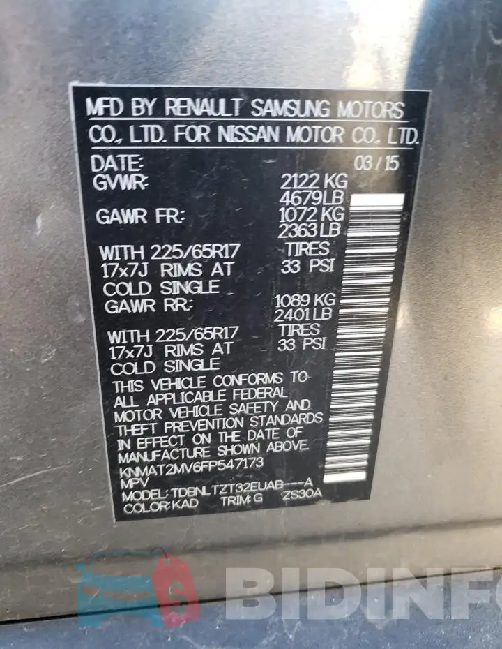KNMAT2MV6FP547173 Photo# 12