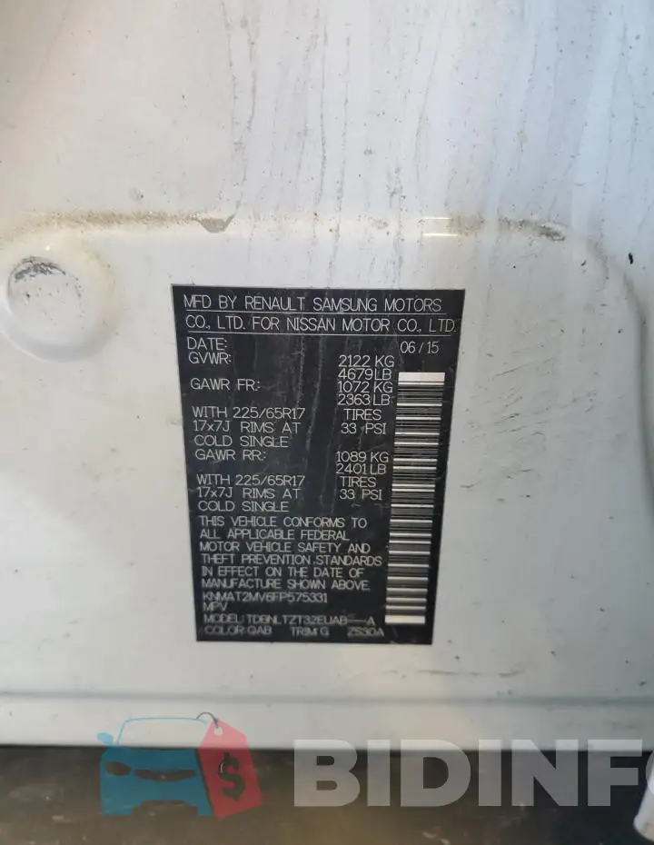 KNMAT2MV6FP575331 Photo# 13
