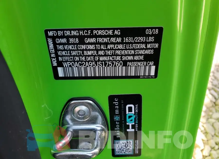 WP0AC2A95JS175760 Photo# 12