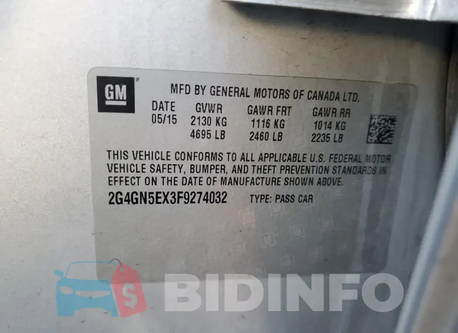 2G4GN5EX3F9274032 Photo# 12