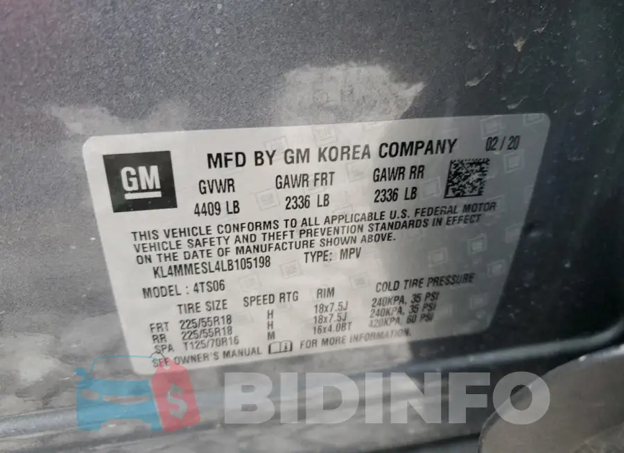 KL4MMESL4LB105198 Photo# 14