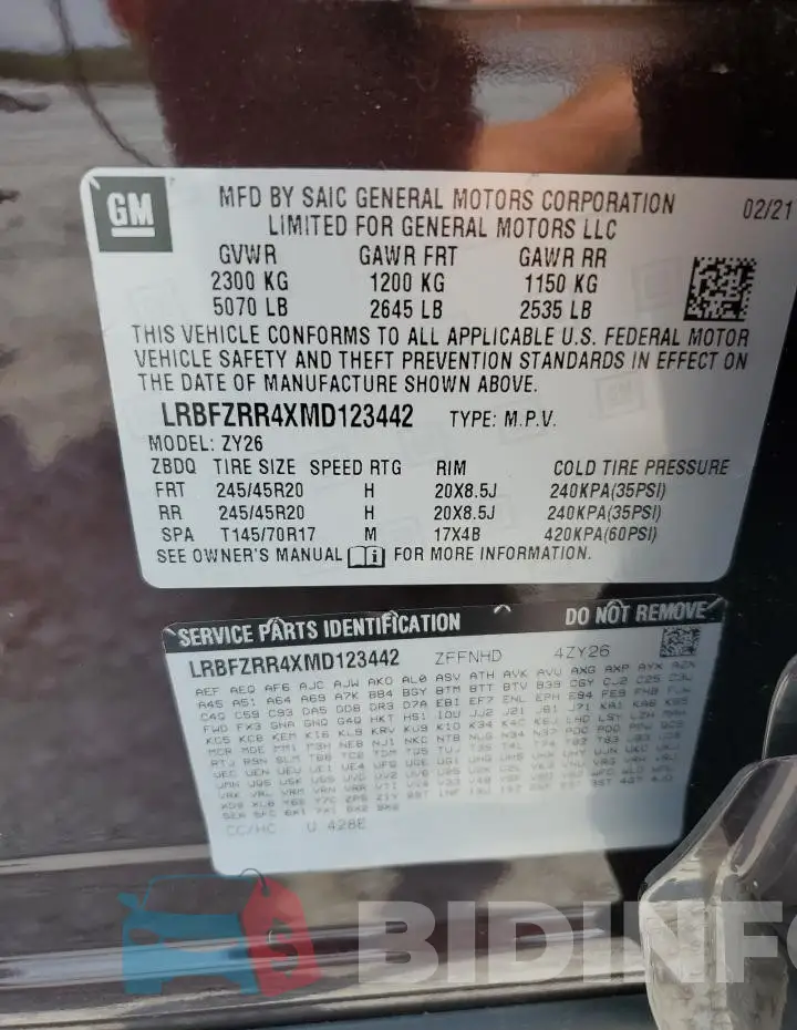 LRBFZRR4XMD123442 Photo# 13