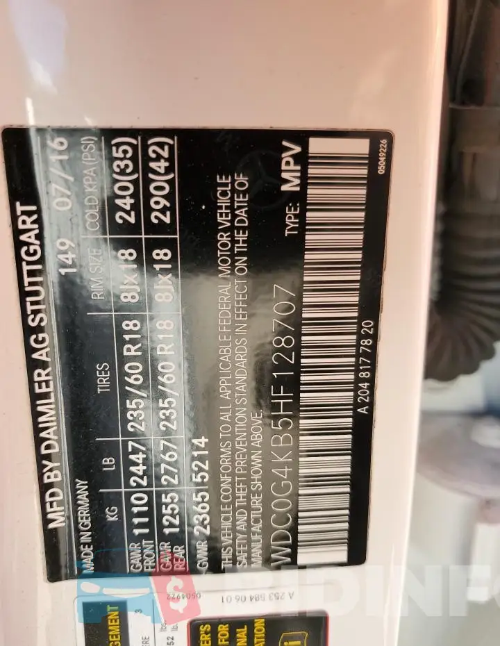 WDC0G4KB5HF128707 Photo# 13