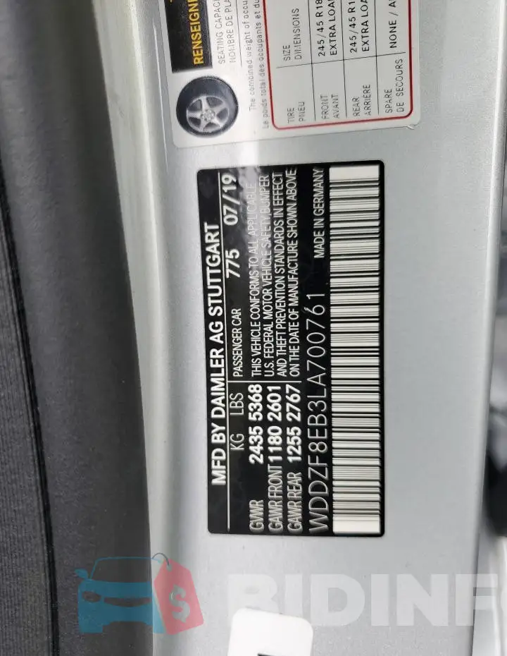 WDDZF8EB3LA700761 Photo# 13