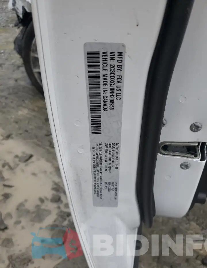2C3CDXGJ9NH208958 Photo# 12