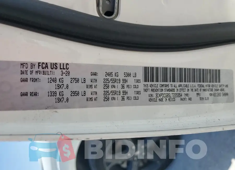 3C4PDCGB5LT225954 Photo# 14