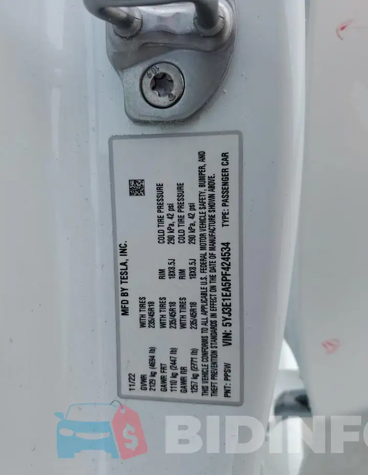 5YJ3E1EA5PF424534 Photo# 12
