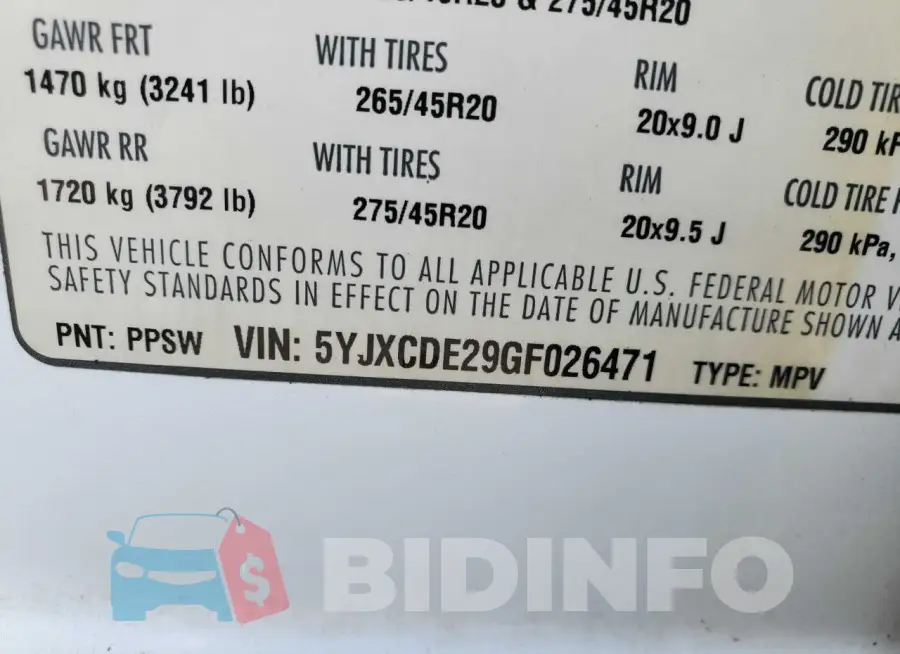5YJXCDE29GF026471 Photo# 10