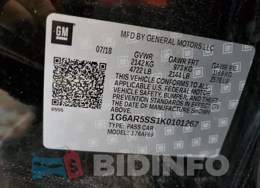 1G6AR5SS1K0101267 Photo# 12