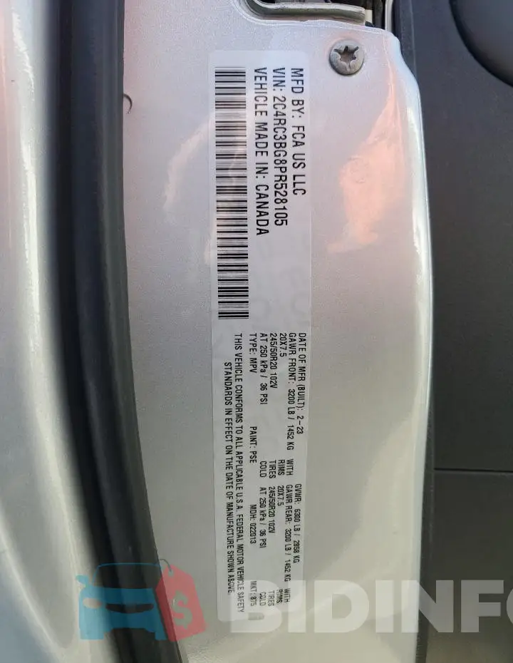 2C4RC3BG8PR528105 Photo# 12