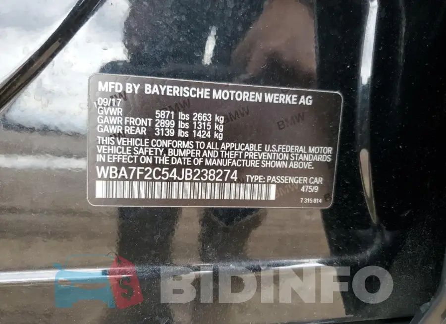 WBA7F2C54JB238274 Photo# 12