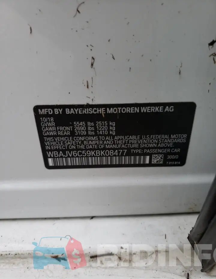 WBAJV6C59KBK08477 Photo# 12