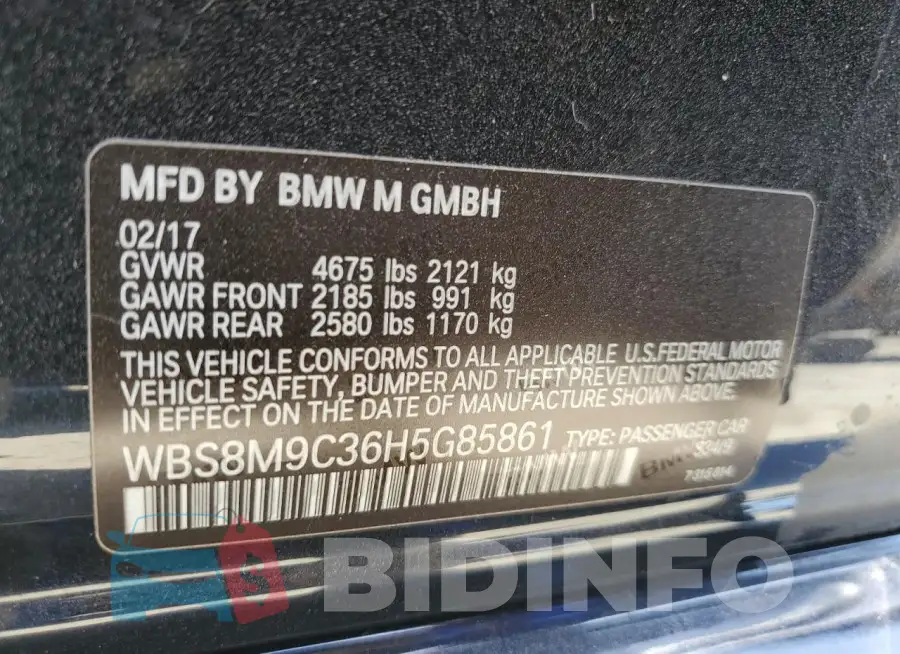 WBS8M9C36H5G85861 Photo# 12