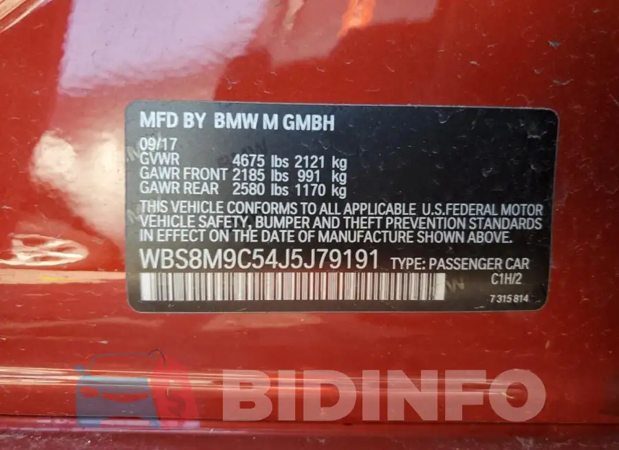 WBS8M9C54J5J79191 Photo# 12