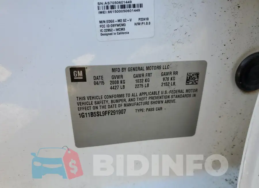 1G11B5SL9FF291907 Photo# 12