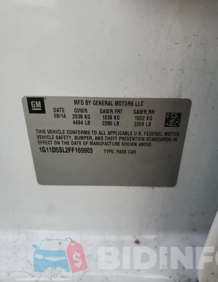 1G11D5SL2FF169903 Photo# 12