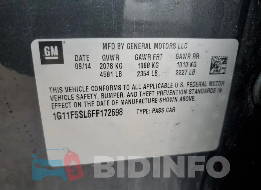 1G11F5SL6FF172698 Photo# 12