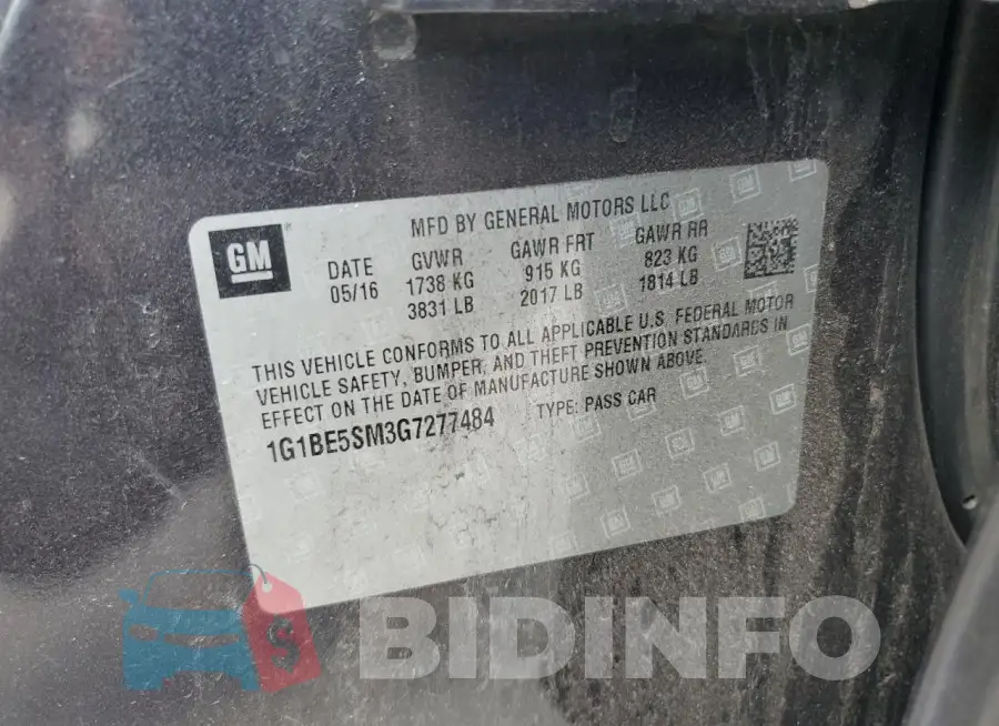 1G1BE5SM3G7277484 Photo# 12