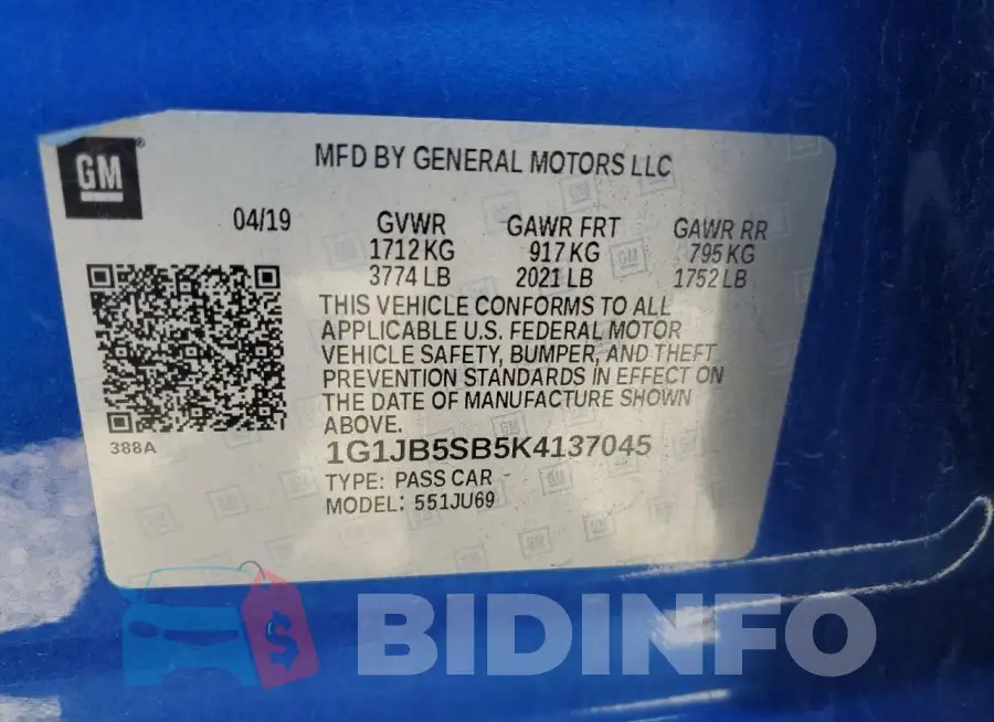 1G1JB5SB5K4137045 Photo# 12