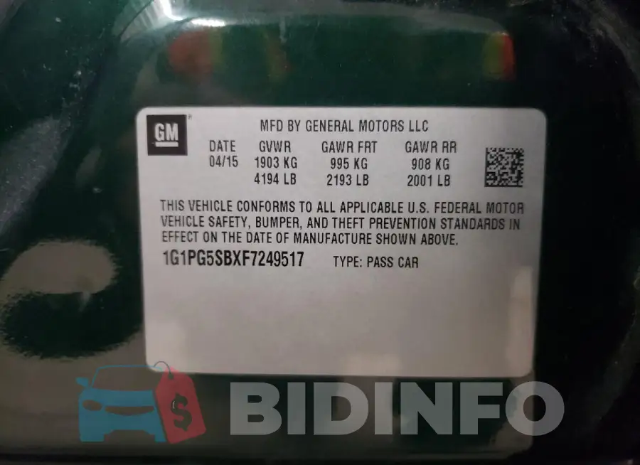 1G1PG5SBXF7249517 Photo# 12
