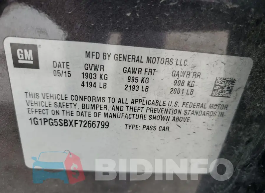 1G1PG5SBXF7266799 Photo# 12