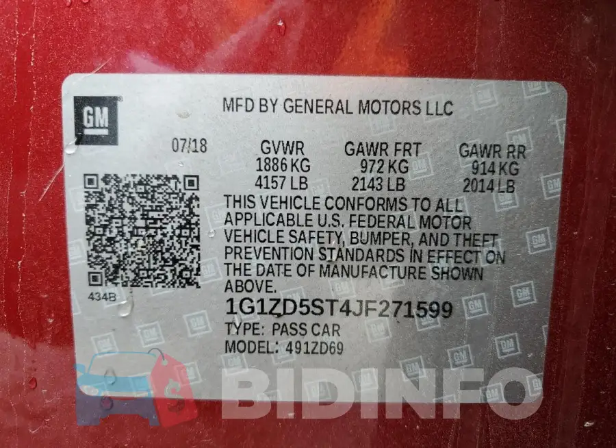 1G1ZD5ST4JF271599 Photo# 12