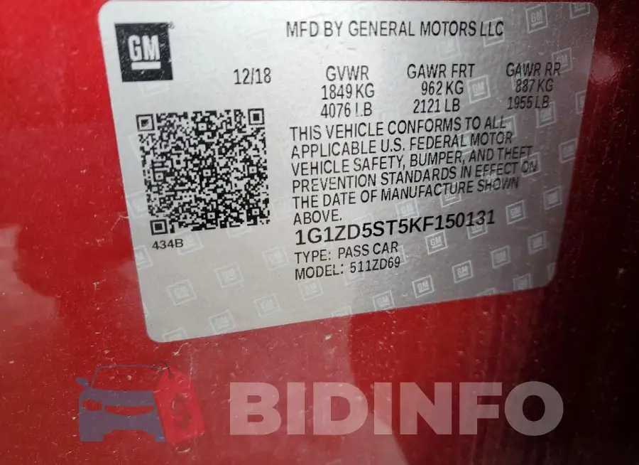1G1ZD5ST5KF150131 Photo# 12