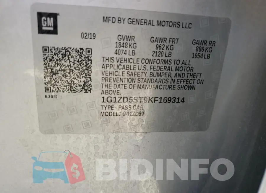 1G1ZD5ST9KF169314 Photo# 12