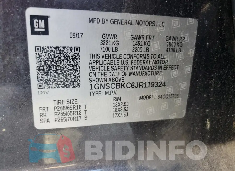 1GNSCBKC6JR119324 Photo# 13