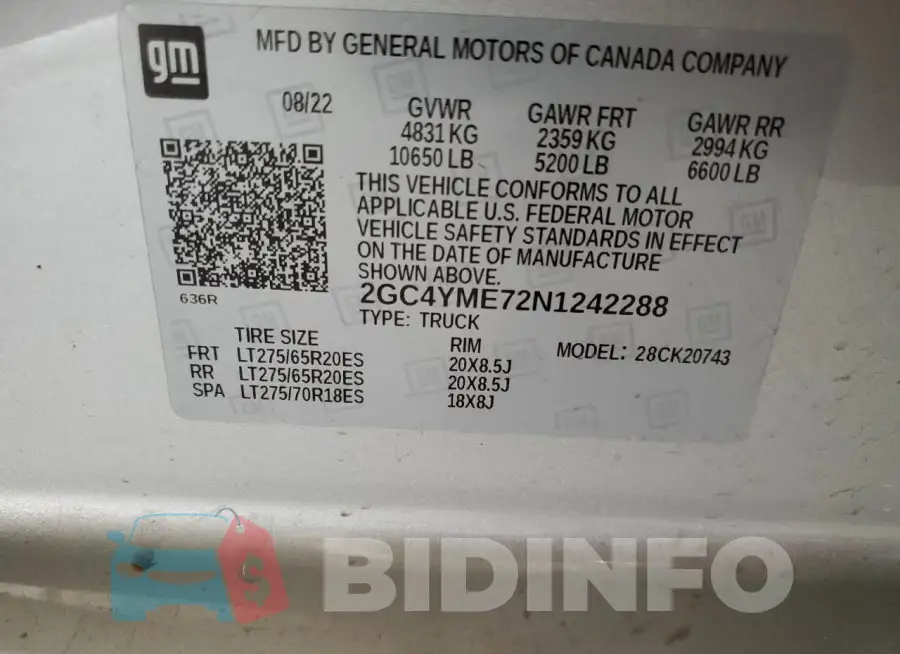 2GC4YME72N1242288 Photo# 12