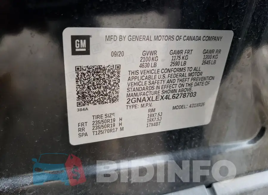 2GNAXLEX4L6278703 Photo# 13