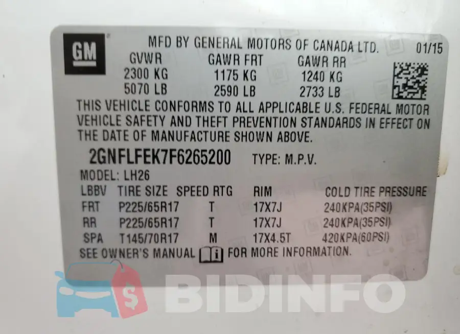 2GNFLFEK7F6265200 Photo# 13