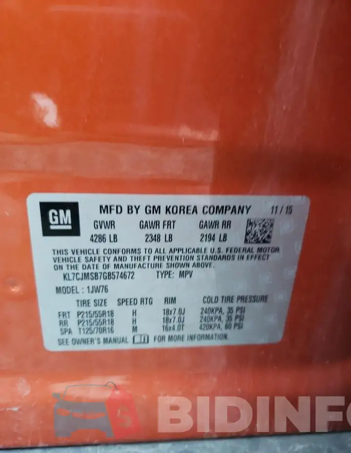 KL7CJMSB7GB574672 Photo# 13