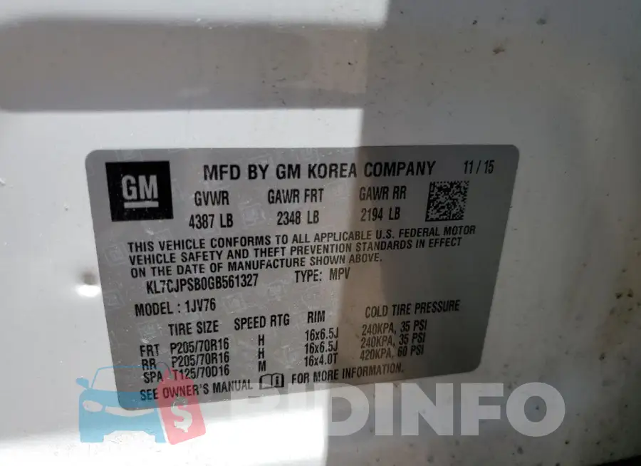 KL7CJPSB0GB561327 Photo# 12