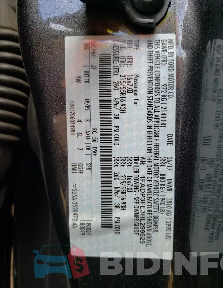1FADP3FE3HL299629 Photo# 12