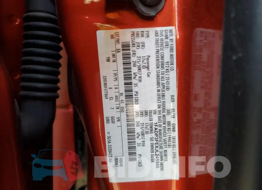 1FADP3FEXJL245900 Photo# 13