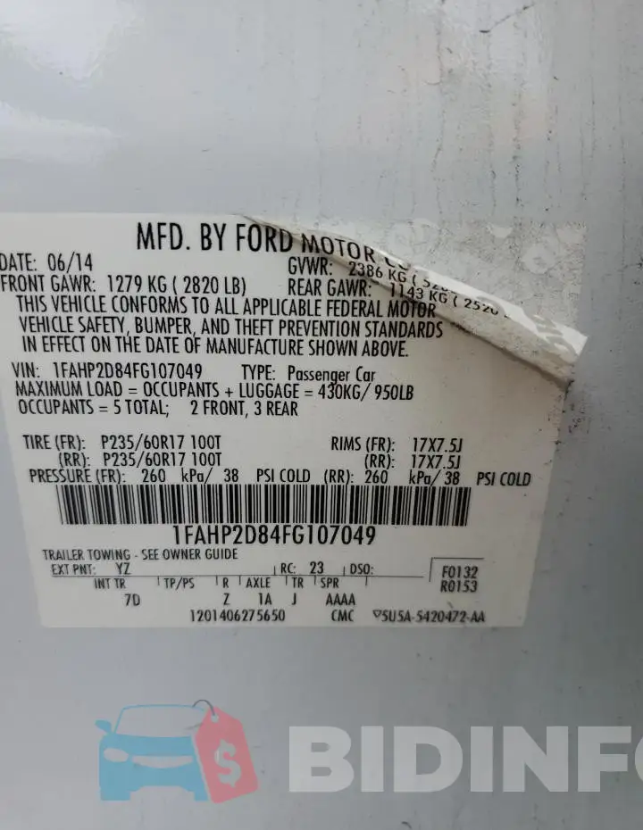 1FAHP2D84FG107049 Photo# 12