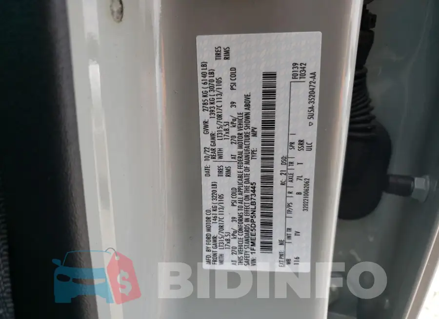 1FMEE5DP5NLB73445 Photo# 13