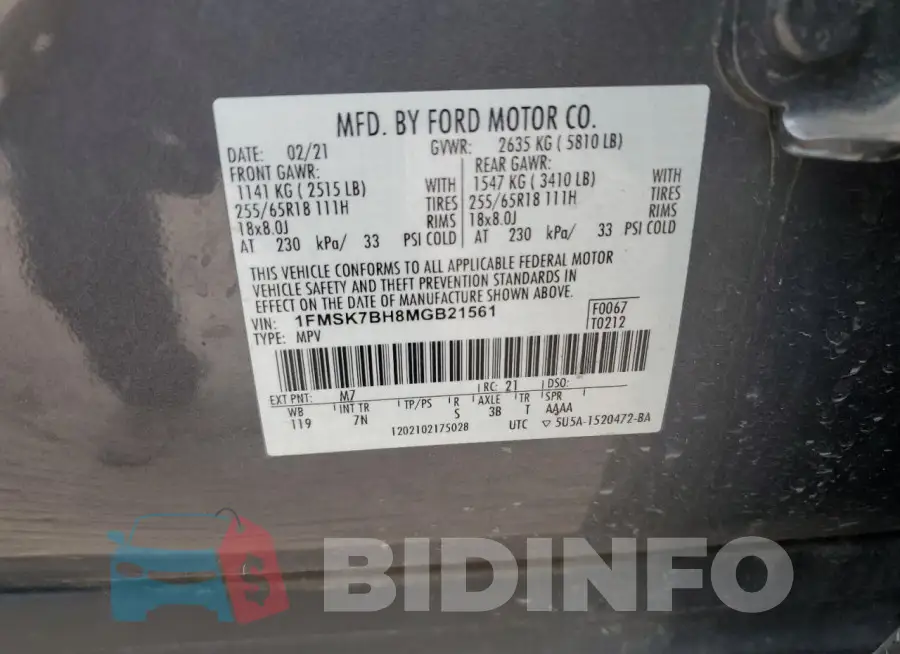 1FMSK7BH8MGB21561 Photo# 13