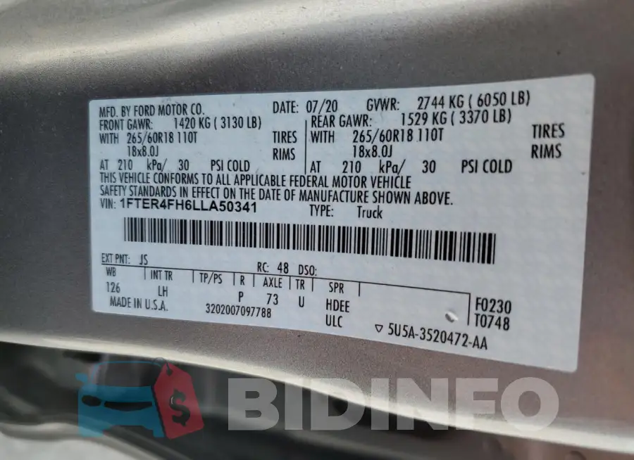 1FTER4FH6LLA50341 Photo# 12