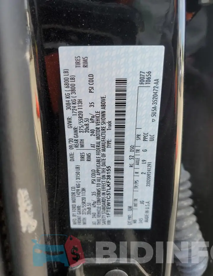 1FTEW1C57LKF38155 Photo# 12